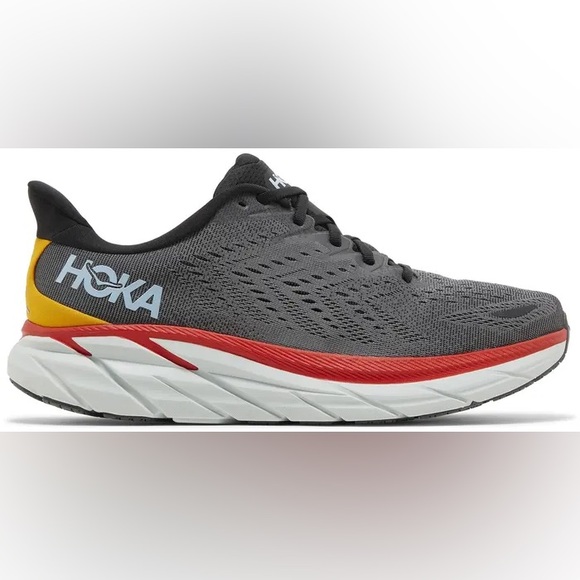 Hoka Other - Hoka Gray and Red Sneaker clifton 8
